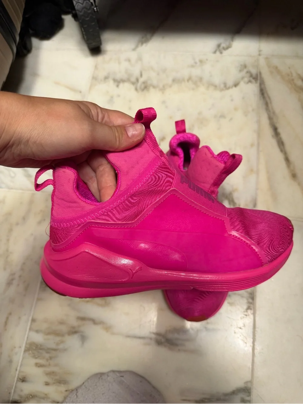 Puma Kids Slip-On Sneakers in Hot Pink